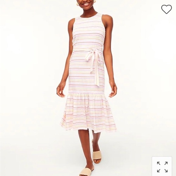 J. Crew Factory Dresses & Skirts - J. Crew Factory Striped Knit Tie-Waist Midi Dress Size Medium NWT